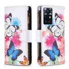 For Infinix Zero X Neo Colored Drawing Pattern Zipper Horizontal Flip Phone Leather Case(Two Butterflies) - 1