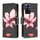 For Infinix Zero X Neo Colored Drawing Pattern Zipper Horizontal Flip Phone Leather Case(Lotus) - 1