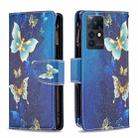 For Infinix Zero X / X Pro Colored Drawing Pattern Zipper Horizontal Flip Phone Leather Case(Gold Butterfly) - 1