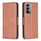 For OnePlus Nord N200 5G Lambskin Texture Leather Phone Case(Brown) - 1