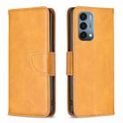 For OnePlus Nord N200 5G Lambskin Texture Leather Phone Case(Yellow) - 1