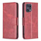 For OPPO Find X5 Pro Lambskin Texture Leather Phone Case(Red) - 1