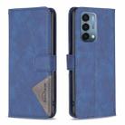 For OnePlus Nord N200 5G BF05 Magnetic Buckle Rhombus Texture Leather Phone Case(Blue) - 1