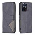 For Infinix Zero X Neo BF05 Magnetic Buckle Rhombus Texture Leather Phone Case(Black) - 1