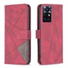 For Infinix Zero X Neo BF05 Magnetic Buckle Rhombus Texture Leather Phone Case(Red) - 1