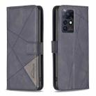 For Infinix Zero X / X Pro BF05 Magnetic Buckle Rhombus Texture Leather Phone Case(Black) - 1