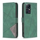 For Infinix Zero X / X Pro BF05 Magnetic Buckle Rhombus Texture Leather Phone Case(Green) - 1