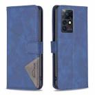 For Infinix Zero X / X Pro BF05 Magnetic Buckle Rhombus Texture Leather Phone Case(Blue) - 1