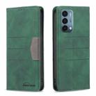 For OnePlus Nord N200 5G Magnetic Splicing Leather Phone Case(Green) - 1