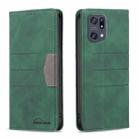 For OPPO Find X5 Pro Magnetic Splicing Leather Phone Case(Green) - 1