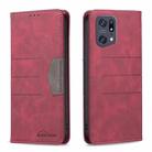 For OPPO Find X5 Pro Magnetic Splicing Leather Phone Case(Red) - 1