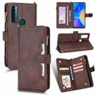 For TCL 20 SE Litchi Texture Zipper Leather Phone Case(Brown) - 1