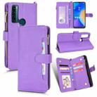 For TCL 20 SE Litchi Texture Zipper Leather Phone Case(Purple) - 1