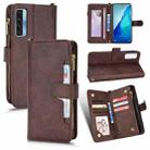 For TCL 20S / 20 5G / 20L Litchi Texture Zipper Leather Phone Case(Brown) - 1