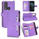For TCL 20 XE Litchi Texture Zipper Leather Phone Case(Purple) - 1