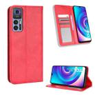 For TCL 30 5G / 30+ Magnetic Buckle Retro Texture Leather Phone Case(Red) - 1