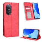 For Honor 50 SE / Huawei nova 9 SE Magnetic Buckle Retro Texture Leather Phone Case(Red) - 1