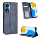 For Honor X7 Magnetic Buckle Retro Texture Leather Phone Case(Blue) - 1