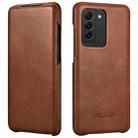 For Samsung Galaxy S20 ICARER First Layer Cowhide Flip Phone Case(Brown) - 1