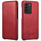 For Samsung Galaxy S20 ICARER First Layer Cowhide Flip Phone Case(Red) - 1