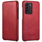 For Samsung Galaxy S20+ ICARER First Layer Cowhide Flip Phone Case(Red) - 1