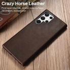 For Samsung Galaxy S22 Ultra 5G Crazy Horse Cowhide Leather Magnetic Back Phone Case(Black) - 6