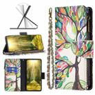 For Honor 60 Pro Colored Drawing Pattern Zipper Horizontal Flip Leather Phone Case(Tree) - 1