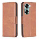 For Honor 60 Lambskin Texture Pure Color Horizontal Flip Leather Phone Case(Brown) - 1