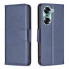 For Honor 60 Lambskin Texture Pure Color Horizontal Flip Leather Phone Case(Blue) - 1