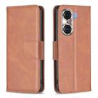 For Honor 60 Pro Lambskin Texture Pure Color Horizontal Flip Leather Phone Case(Brown) - 1