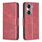 For Honor 60 Pro Lambskin Texture Pure Color Horizontal Flip Leather Phone Case(Red) - 1