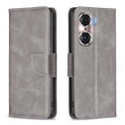 For Honor 60 Pro Lambskin Texture Pure Color Horizontal Flip Leather Phone Case(Grey) - 1