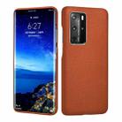 For Huawei P40 Pro Grain Cowhide Leather Back Phone Case(Orange) - 1