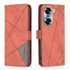 For Honor 60 Rhombus Texture Magnetic Buckle Horizontal Flip Leather Phone Case(Brown) - 1