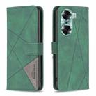 For Honor 60 Rhombus Texture Magnetic Buckle Horizontal Flip Leather Phone Case(Green) - 1