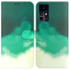 For Infinix Zero X Neo / X6810 Watercolor Pattern Flip Leather Phone Case(Cyan Green) - 1