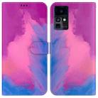 For Infinix Zero X Neo / X6810 Watercolor Pattern Flip Leather Phone Case(Purple Red) - 1