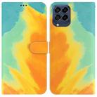For Samsung Galaxy M33 5G 165.4mm Watercolor Pattern Flip Leather Phone Case(Autumn Leaf Color) - 1