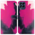 For Samsung Galaxy M53 5G Watercolor Pattern Flip Leather Phone Case(Berry Color) - 1