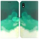 For Sony Xperia Ace III Watercolor Pattern Flip Leather Phone Case(Cyan Green) - 1