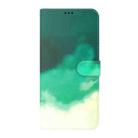For Sony Xperia Ace III Watercolor Pattern Flip Leather Phone Case(Cyan Green) - 2