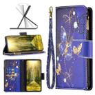 For Motorola Moto G Power 2022 Colored Drawing Pattern Zipper Horizontal Flip Leather Phone Case(Purple Butterfly) - 1