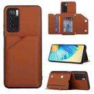 For Tecno Camon 17 Pro Skin Feel PU + TPU + PC Phone Case(Brown) - 1