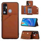 For Tecno Spark 7 Pro Skin Feel PU + TPU + PC Phone Case(Brown) - 1