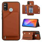 For Tecno Spark 6 Go / Go 2020 Skin Feel PU + TPU + PC Phone Case(Brown) - 1