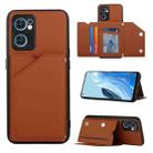 For OPPO Reno7 5G Skin Feel PU + TPU + PC Phone Case(Brown) - 1