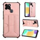 For Infinix Smart 6 Dream Holder Card Bag Shockproof Phone Case(Rose Gold) - 1