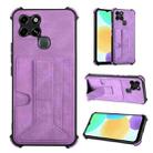 For Infinix Smart 6 Dream Holder Card Bag Shockproof Phone Case(Purple) - 1