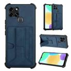 For Infinix Smart 6 Dream Holder Card Bag Shockproof Phone Case(Blue) - 1