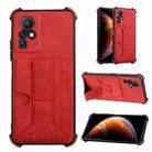 For Infinix Zero X / X Pro Dream Holder Card Bag Shockproof Phone Case(Red) - 1